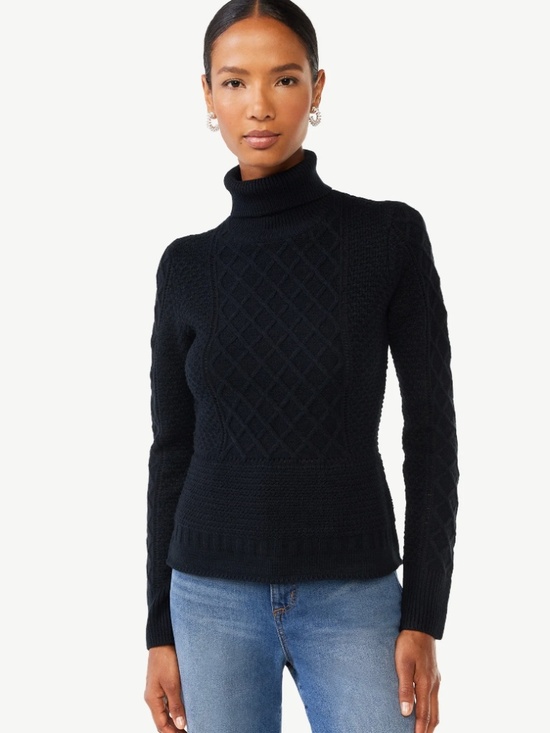 Scoop NYC Sweaters - Scoop NYC Women’s Black Cable Knit Pullover Sweater Size XL NWT